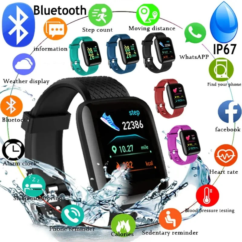 Smart Watch 2025 Model: Full Touch Screen IP67 Waterproof Fitness Tracker Bluetooth Sport Bracelet Android iOS Men Women