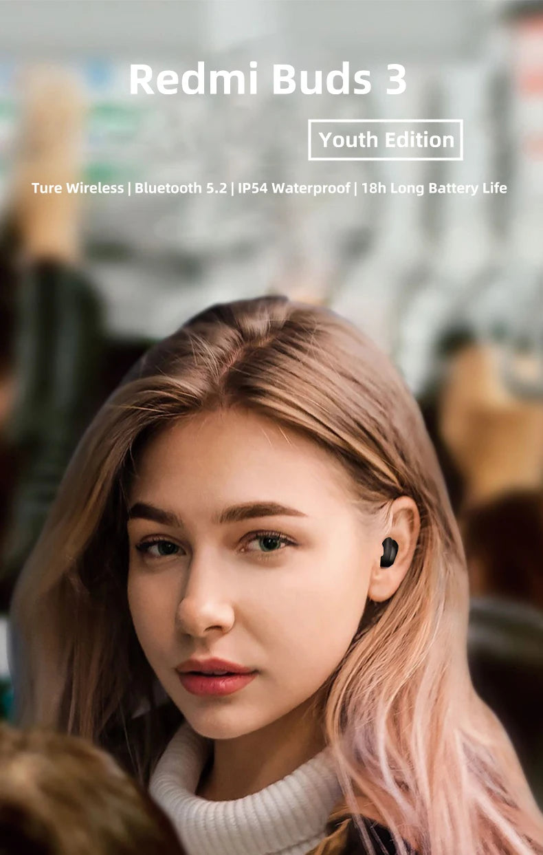 Original Xiaomi Redmi Buds 3 Lite TWS Bluetooth 5.2 Earphone IP54 18h Headset Headphone Ture Wireless Earbuds 3 Youth Edition