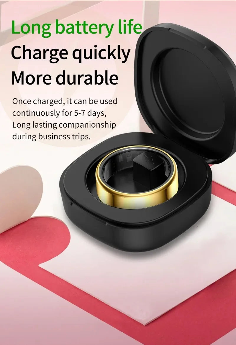 Smart Rings Steps Heart Rate Blood Oxygen Saturation Sleep Distance Calories IP68 Smart Ring Waterproof Multi-sport Mode Tracker