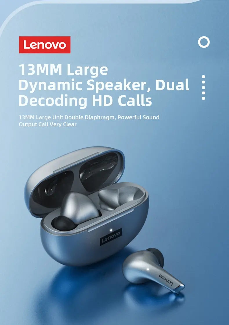 Lenovo LP5 Wireless Bluetooth Earbuds Stereo HiFi Music Earphones Headphones Sports Waterproof TWS Headset With Mic Earbuds New