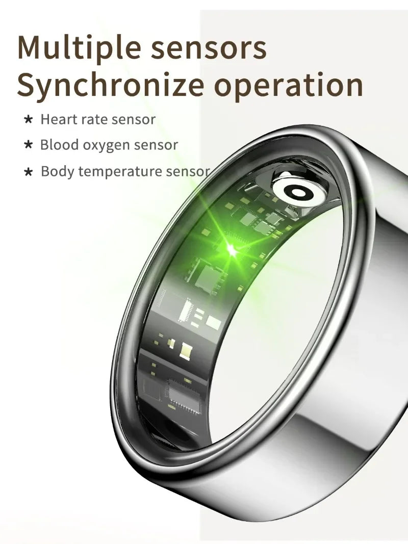 Smart Rings Steps Heart Rate Blood Oxygen Saturation Sleep Distance Calories IP68 Smart Ring Waterproof Multi-sport Mode Tracker