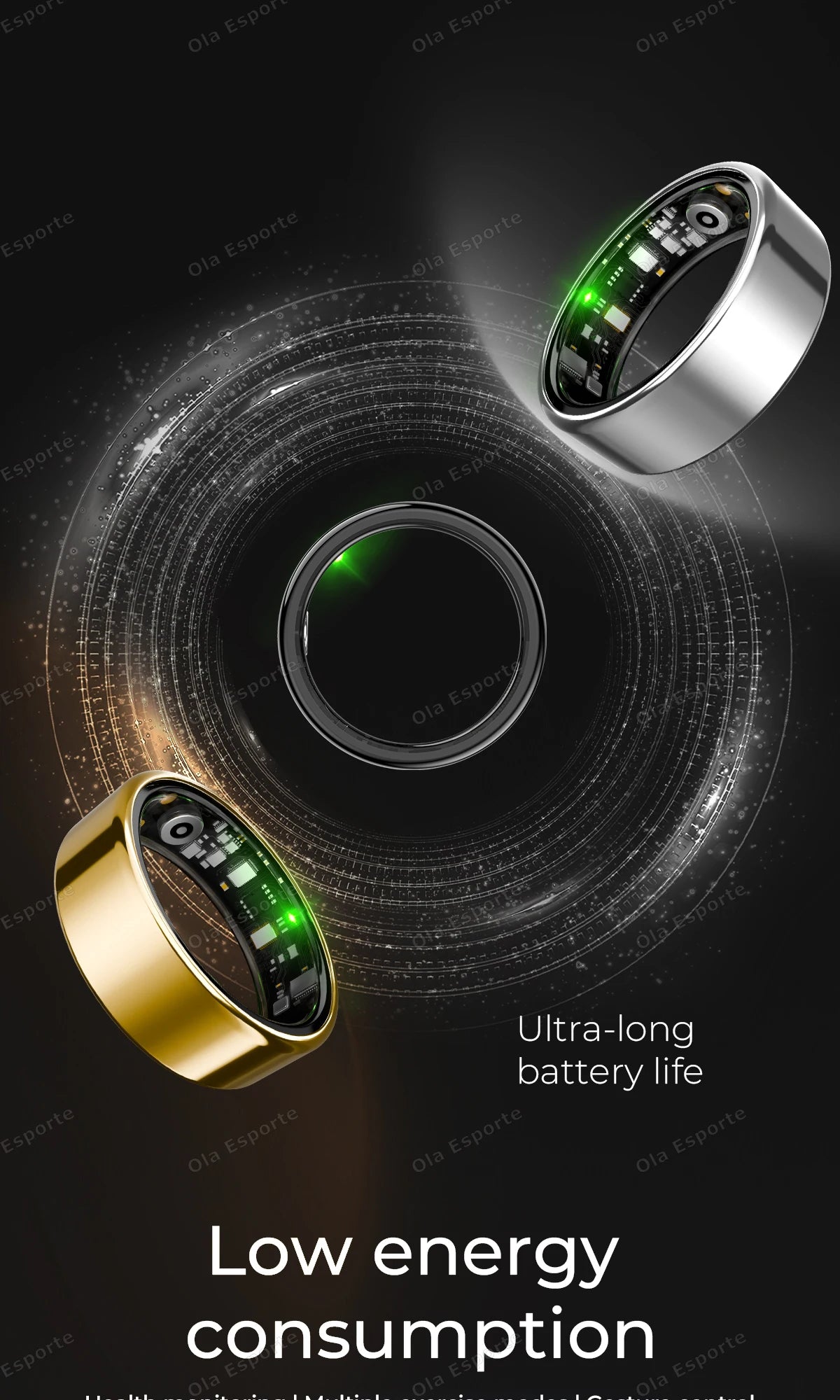 2025 New Smart Ring Heart Rate Blood Pressure Sleep Monitoring Motion Tracking IP68 Waterproof Men Women Smart Ring Holiday Gift