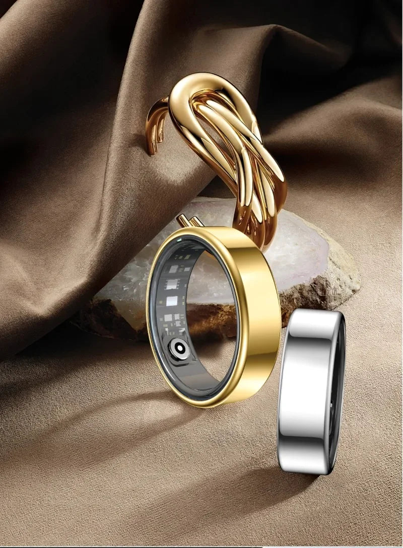 Smart Rings Steps Heart Rate Blood Oxygen Saturation Sleep Distance Calories IP68 Smart Ring Waterproof Multi-sport Mode Tracker