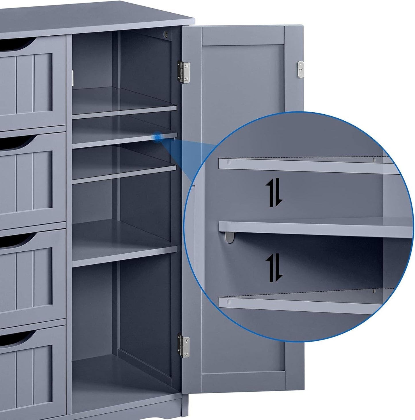 Bathroom Floor Cabinet, Freestanding Storage Organizer Unit Kitchen
