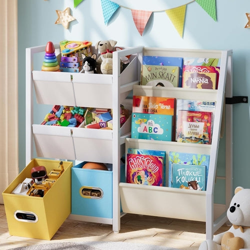 Kids Bookshelf Toy Storage Organizer - Book Shelf for Kids Rooms, 6