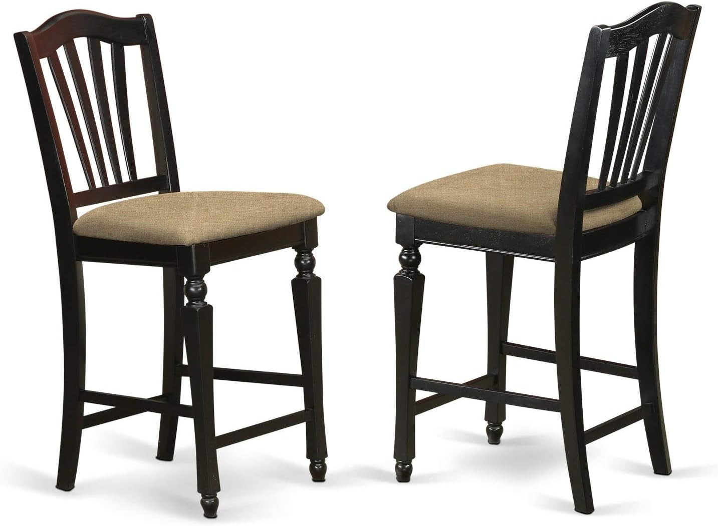 CHS-BLK-LC Chelsea Counter Dining Chairs - Faux Leather Upholstered