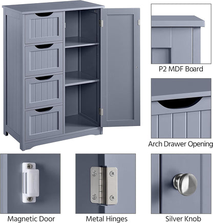 Bathroom Floor Cabinet, Freestanding Storage Organizer Unit Kitchen