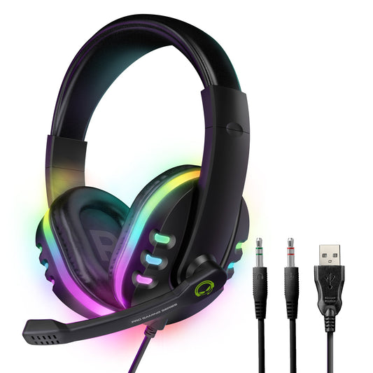 HyperGear SoundRecon RGB LED Gaming Headset w 7 Color Lights & Mic