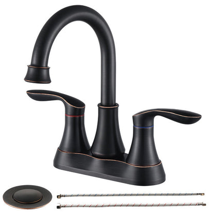 2 Handles 4-inch Oil Wiped Bronze Bathroom Faucet, Banned From Amazon