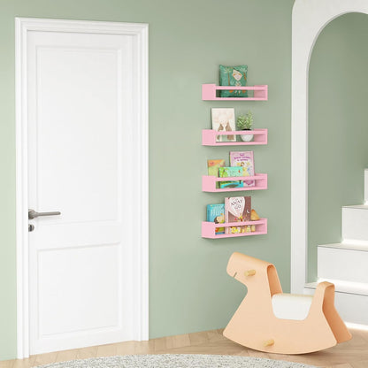 Pink Floating Shelves for Wall, Aesthetic Wall Bookshelf for Girls