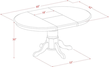 AVT-SBR-TP Avon Kitchen Dining Table - an Oval Wooden Table Top with