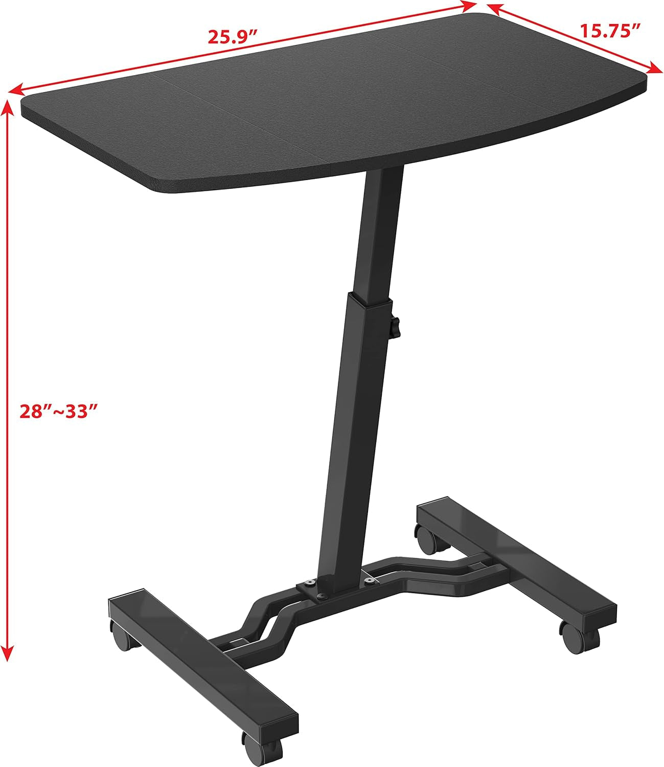 Height Adjustable Mobile Laptop Stand Desk Rolling Cart, Height