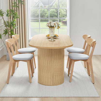 70.8 Inch Dining Table for 4-6 People, Oval Kitchen Table with