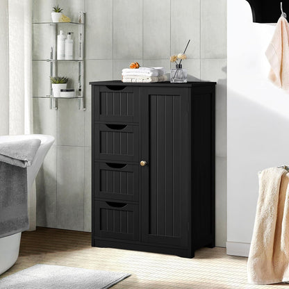 Wooden Bathroom Storage Organizer Cabinet with 4 Drawers