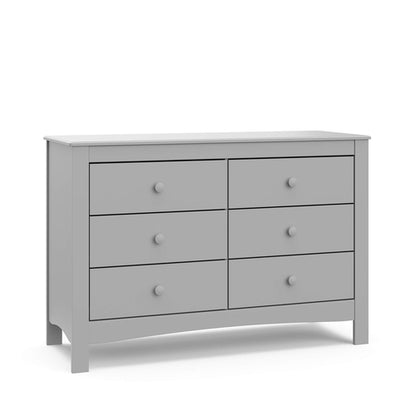 Noah 6 Drawer Double Dresser (Pebble Gray) - GREENGUARD Gold