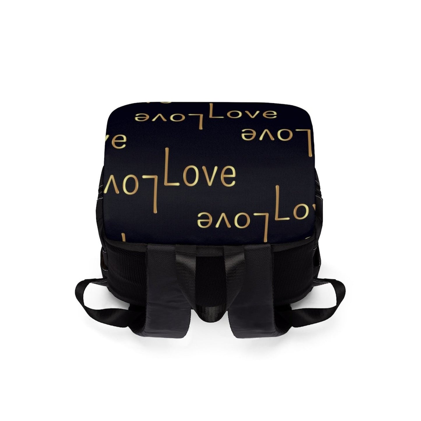 Uniquely You Backpack Bag - Half-Flap / Love Print - Black / B08617