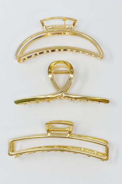 Gold Mine Hair Claw Set Of 3