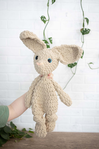 Crochet Bunny Dog Lovey, Crochet Stuffed Animal, Amigurumi Bunny