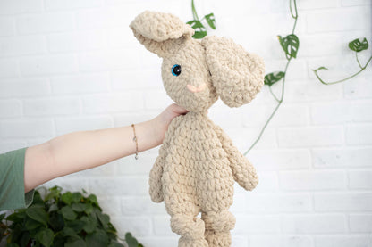 Crochet Bunny Dog Lovey, Crochet Stuffed Animal, Amigurumi Bunny