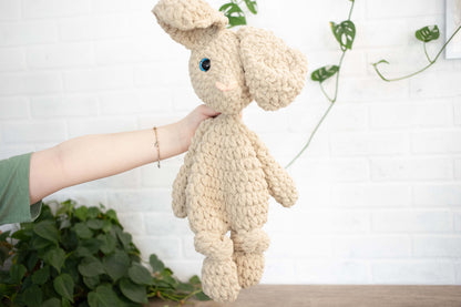 Crochet Bunny Dog Lovey, Crochet Stuffed Animal, Amigurumi Bunny