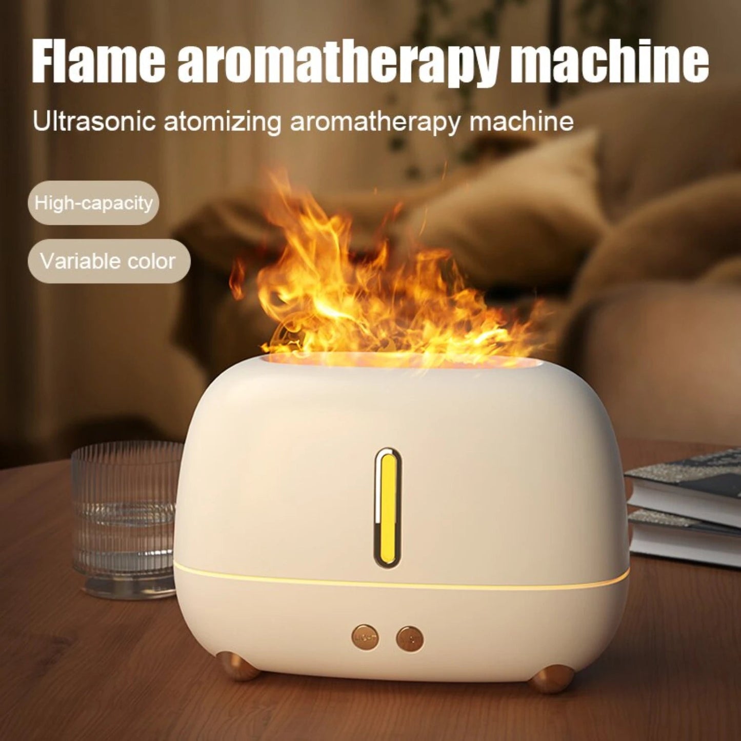 Stylish and Compact USB Flame Aromatherapy Machine with Visible Water