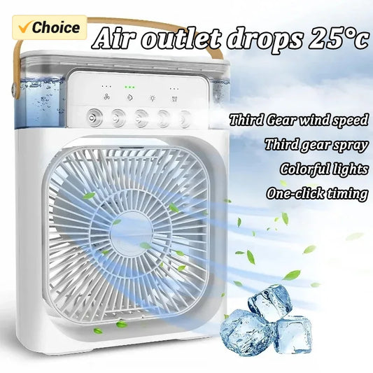 Portable 3 in 1 Fan AIr Conditioner Household Small Air Cooler LED Night Lights Humidifier Air Adjustment Home Fans Dropshipping