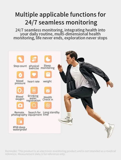 2025 New Smart Ring Blood Pressure Sleep Health Monitoring Multi-sport Modes smartring IP68 Waterproof Remote Care For Men Women
