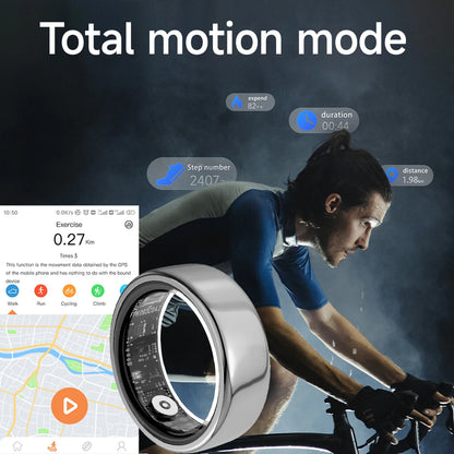 2025 New Smart Ring Blood Pressure Sleep Health Monitoring Multi-sport Modes smartring IP68 Waterproof Remote Care For Men Women