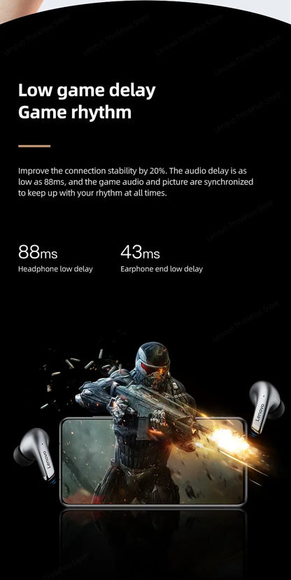 Lenovo LP5 Wireless Bluetooth Earbuds Stereo HiFi Music Earphones Headphones Sports Waterproof TWS Headset With Mic Earbuds New