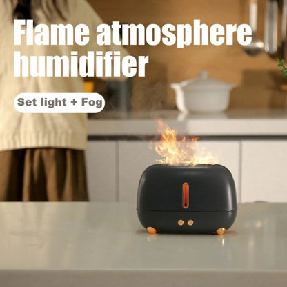 Stylish and Compact USB Flame Aromatherapy Machine with Visible Water