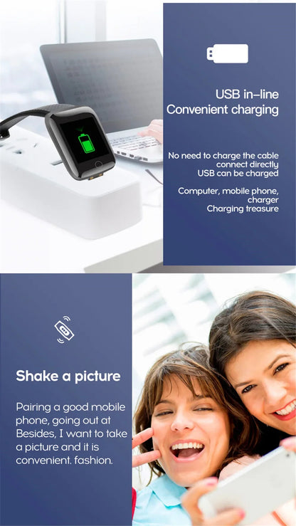 Smart Watch 2025 Model: Full Touch Screen IP67 Waterproof Fitness Tracker Bluetooth Sport Bracelet Android iOS Men Women