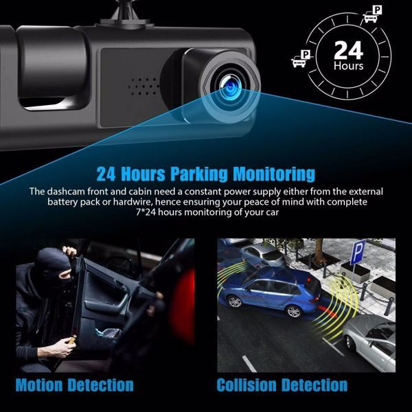 High Definition 1080P Front And Rear Built-in Dual Lens Car Dashcam