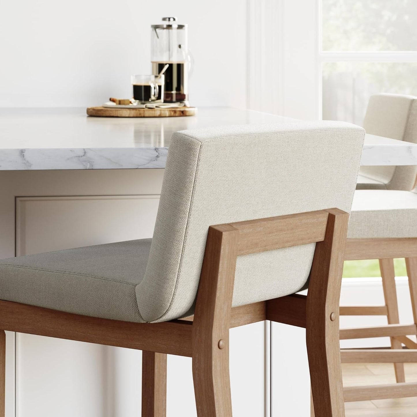 Gracie Modern Counter Height Bar Stool with Back, Counter Stool