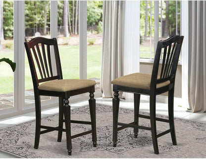 CHS-BLK-LC Chelsea Counter Dining Chairs - Faux Leather Upholstered