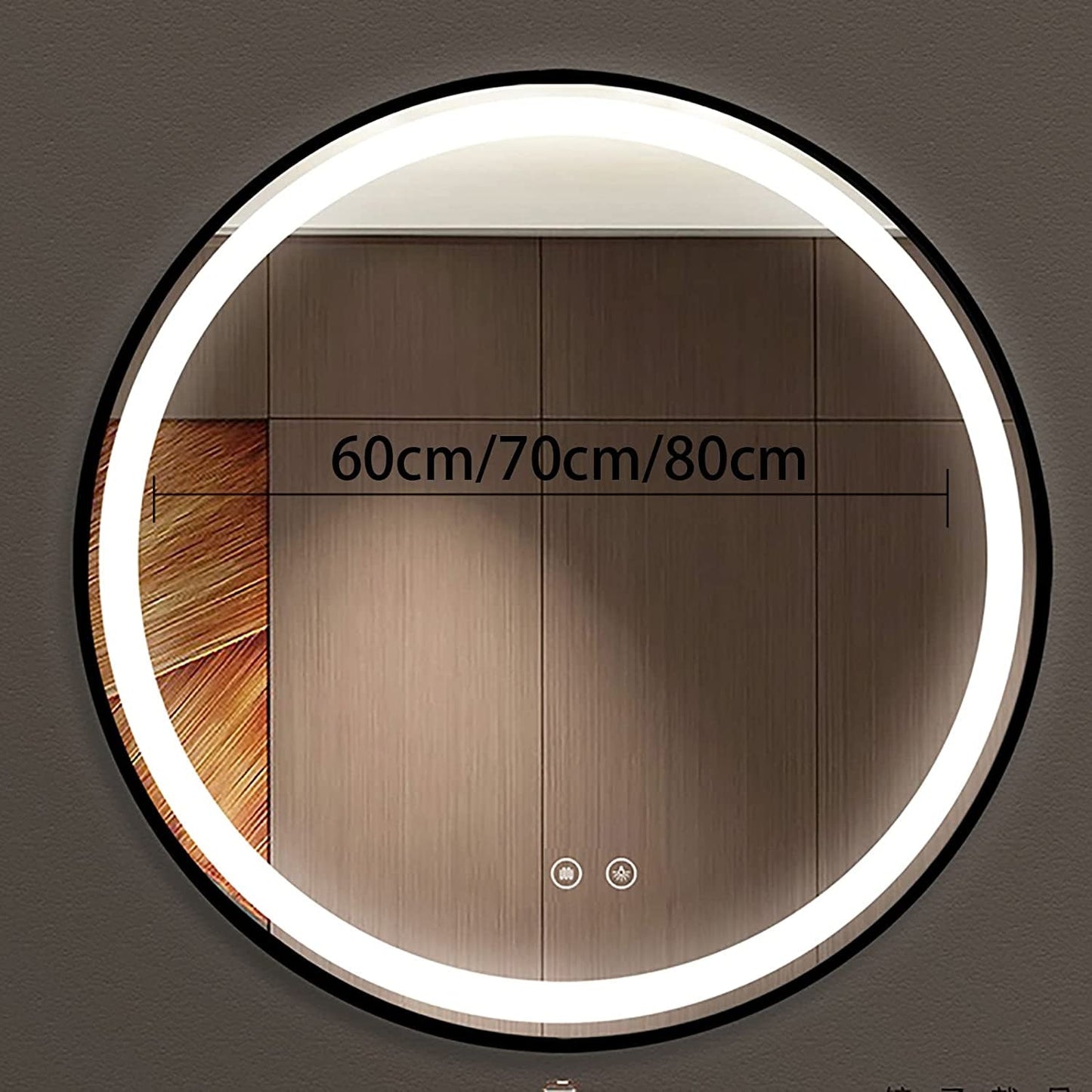 Smart Bathroom Mirror with Black Metal Frame