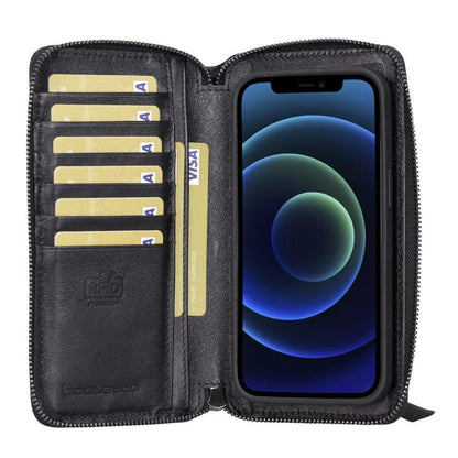 Detachable Leather Zipper Wallet Cases for Apple iPhone 13 Series