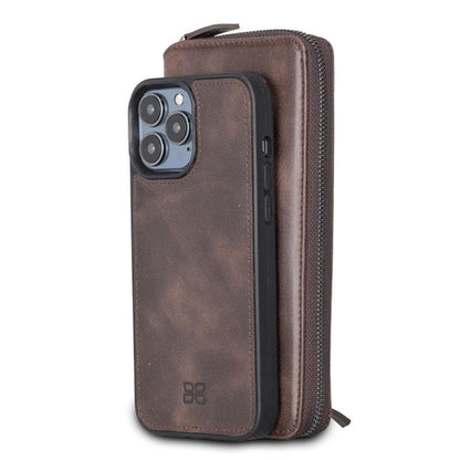 Detachable Leather Zipper Wallet Cases for Apple iPhone 13 Series